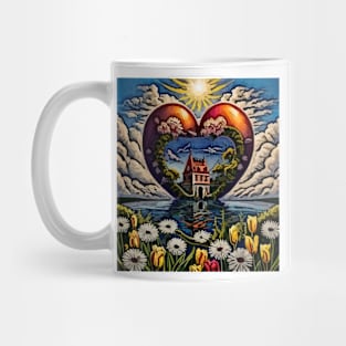 Watercolor Valentines Heart on Water Mug